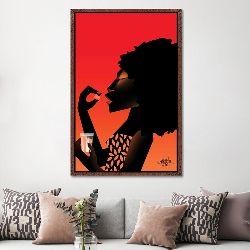 Dry V 1 Piece Wall Art on Canvas, 152.5 cm H x 101.5 cm W, Classic Brown Wood Framed