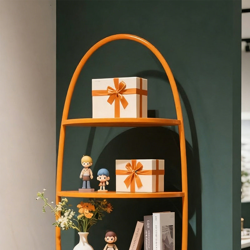 Orange Egg Shape Display Shelf, (4 Shelves) 61.02"H x 23.62"W x 23.62"D