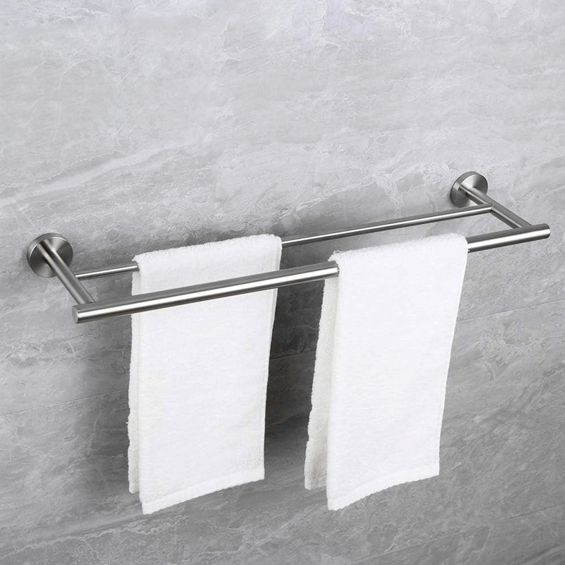 Ensemble de 5 supports à serviettes pour salle de bain, Nickel brossé