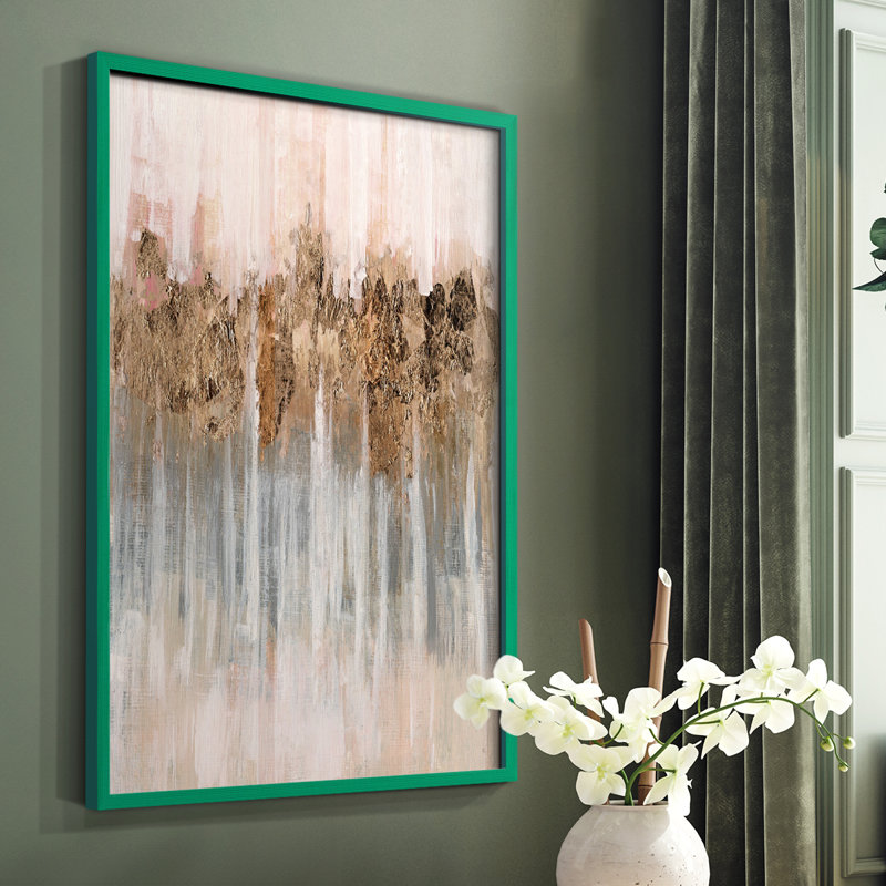 Printemps avec ombres encadrées - bois massif, H 10 po x l 8 po, Vert