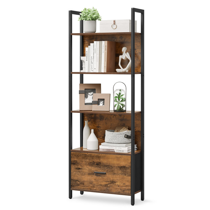 Crave 65.4'' H Steel Library Bookcase, (5 Shelves) 65'' H x 23.6'' W x 9.4'' D