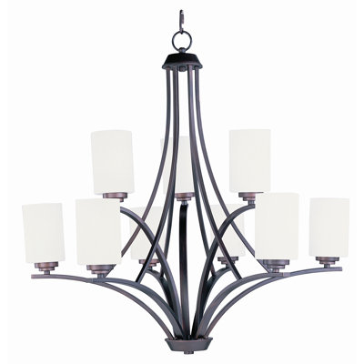 Lustre classique/traditionnel 9 lumières ombrée Bennet