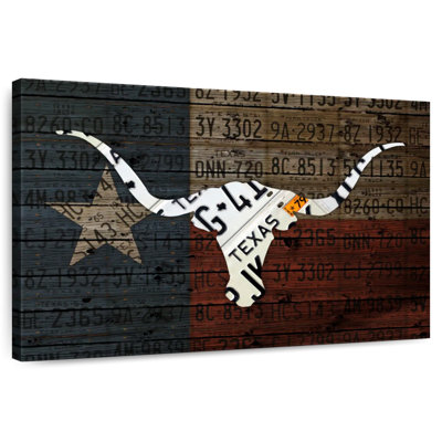 Art de Longhorn avec drapeau