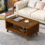 Table basse rectangulaire en bois pour le salon, table basse de 41,5 pouces avec pieds en bois massif