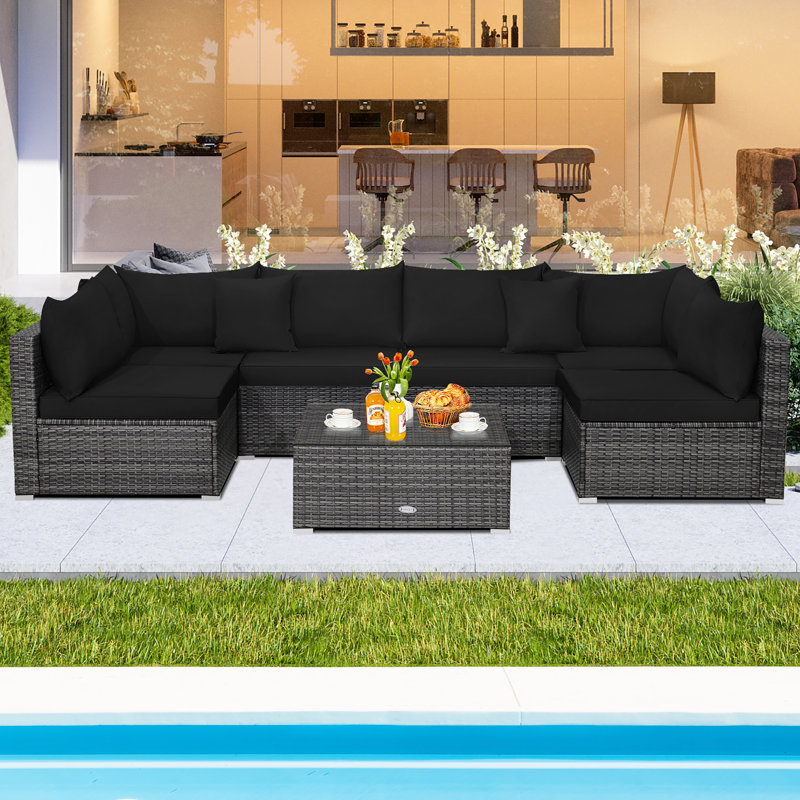6 - Person Patio Conversation Set with Cushions