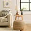 Pouf rond Poby, fibre de jute brun naturel 19 pouces