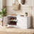 2-Door Padded Shoe Storage Bench Cabinet, Adjustable Interior Shelves & Smooth Silent Hinges, Anti-Tip Design Suitable For Entryway