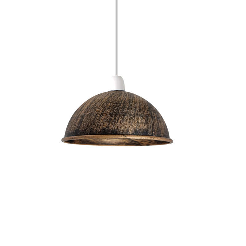 Darissa 10cm H x 20cm W Metal Dome Lamp Shade ( Screw On ), Brushed Copper
