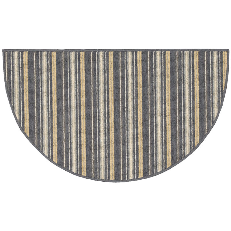 Matys Striped Indoor Rug, Half Circle 1'8" x 2'10"