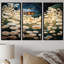 «White Blossoming Flowers Country House», ensemble de décorations murales paysage-108318357-108318359