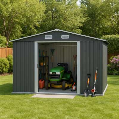 10 ft. W x 8 ft. D Galvanized Steel Horizontal Storage Shed