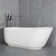 67-Inch Solid Surface Soaking Bathtub With Overflow For Bathroom