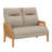 48" Upholstered Loveseat Sofa With Rattan Arms-1857826725