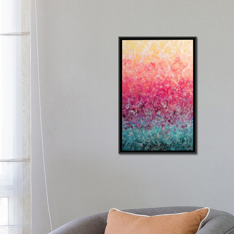Euphoria, impression sur toile tendue, H 26 po x l 18 po x P 1,5 po, Toile avec cadre noir, Pas de tapis