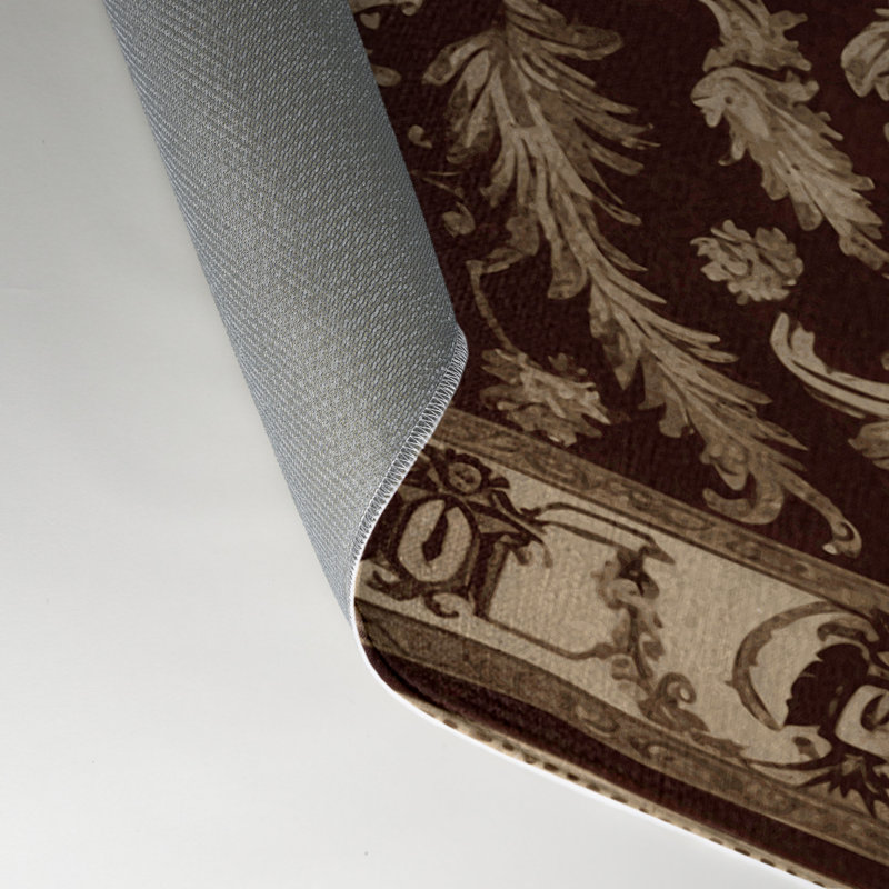Tapis d'intérieur et d'extérieur brun français, Rectangle 9 pi x 12 pi