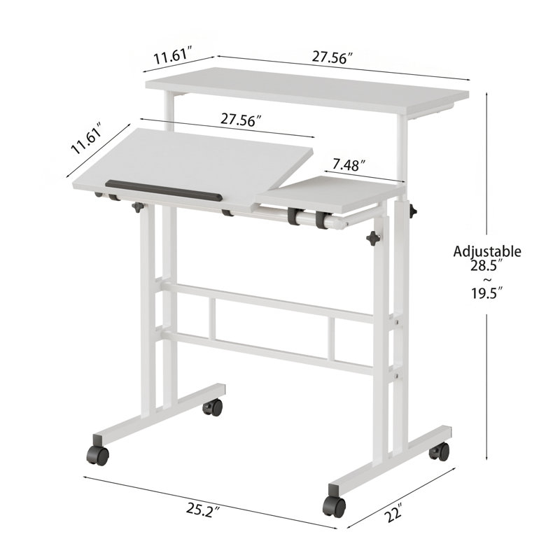 Bureau debout Normia Mobile, Blanc