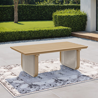 Rectangular Aluminum & HDPE Wicker Coffee Table