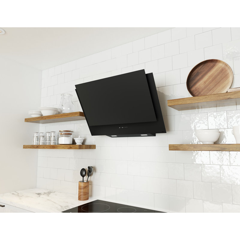 Zephyr Apex 90 cm. Hotte murale avec lumières DEL, Noir mat