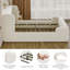 Lit plateforme tapissier grand Carmen avec tête de lit à oreilles, structure de lit tapissier en chenille, lit sommier rembourré en mousse haute densité-1277177497