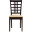 Of 2 Cappuccino Chairs With Beige Textiles - Geometric Back Design Side (2) Back, Comfortable Seating Pad Area