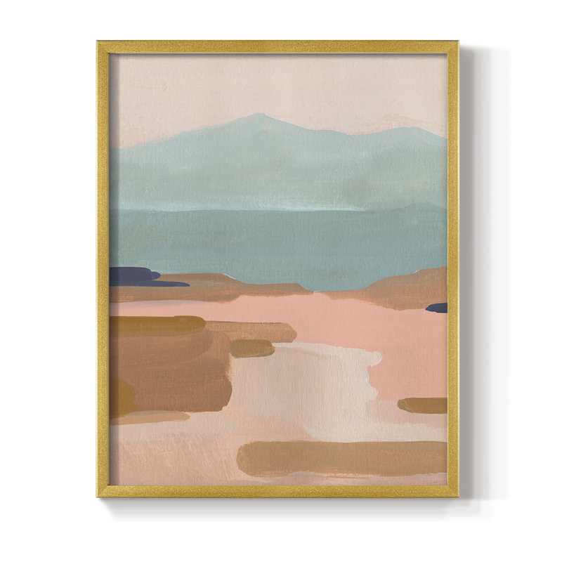 «Desert Sunrise I», reproduction encadrée - bois massif, Or, H 28 po x l 22 po