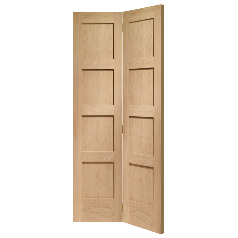 Internal Oak Shaker Bi-Fold, 1981mm H x 762 mm W x 35mm D