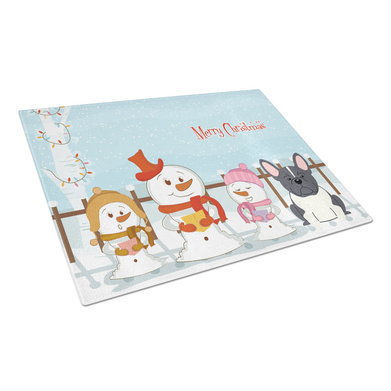 Carollynn Glass French Bulldog Cutting Board, Black/White