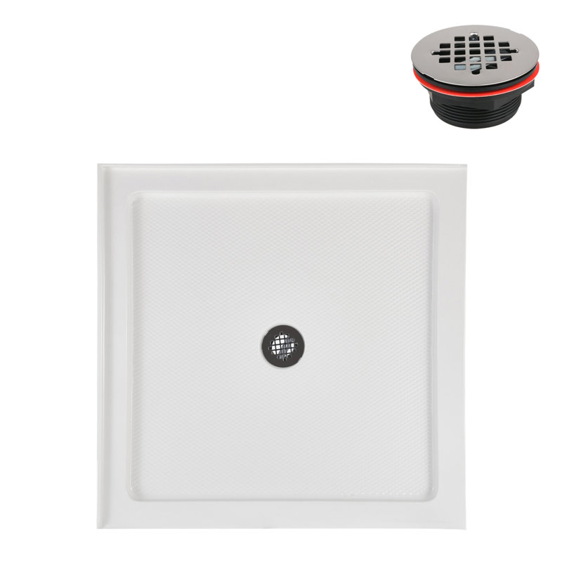 36'' W x 36'' D Square Acrylic Shower Base, Drain Included