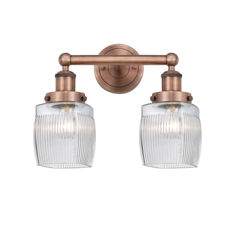 2 - Light Dimmable Vanity Light, Antique Copper