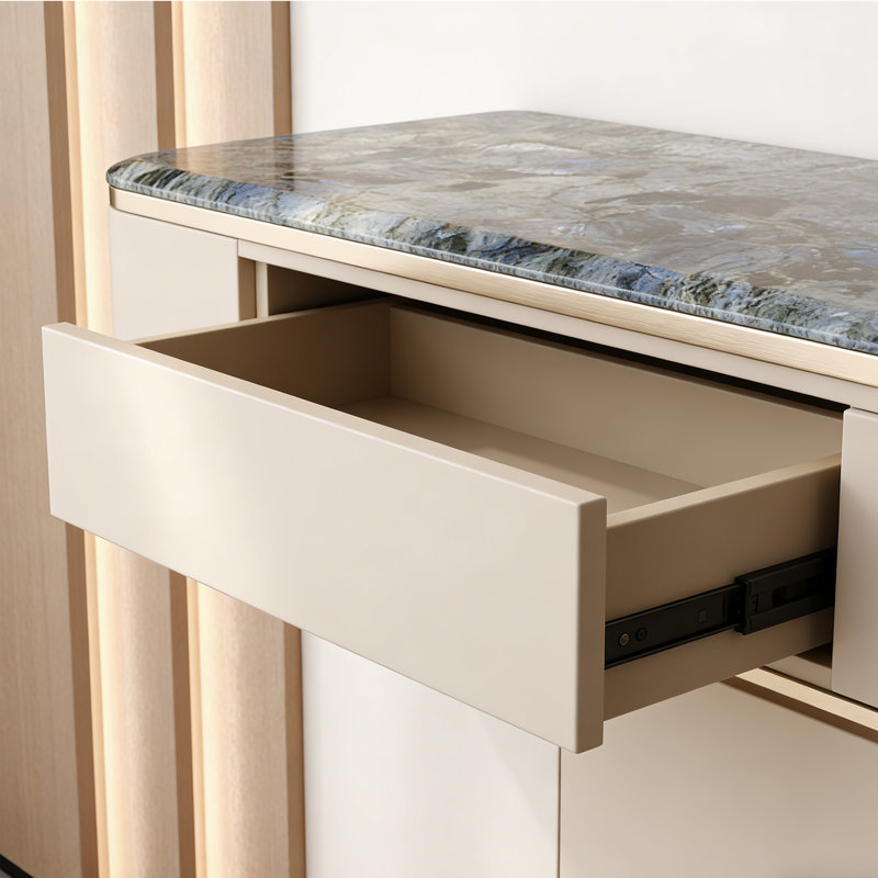 Console en pierre frittée de style italien, H 33,4 po x l 62,9 po x P 13,7 po