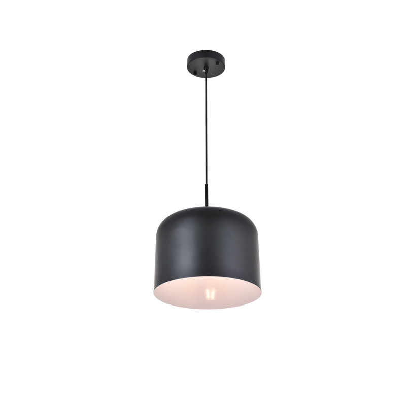 Luminaire suspendu pour dôme simple 1 lumières Gordonville, Noir