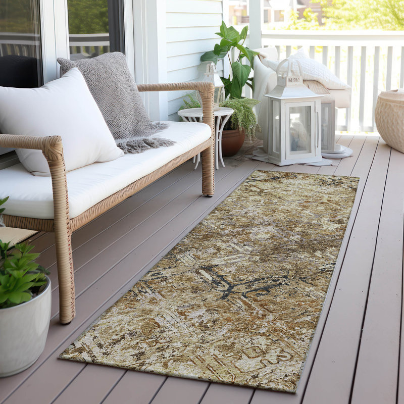  Mahaney Indoor/Outdoor Area Rug with Non-Slip Backing, Runner 2'3" x 7'6"