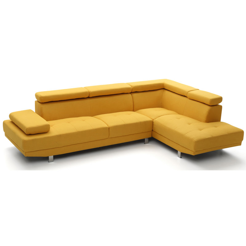 Canapé modulaire Riveredge G446-SC (sans repose-pieds), jaune, Tissu jaune