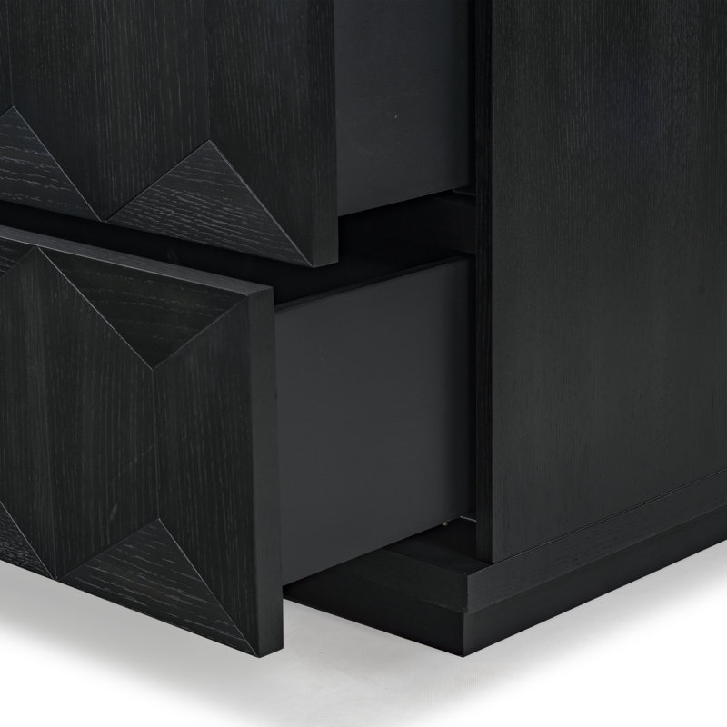 Deziree Wood 6 Drawer Dresser, Black