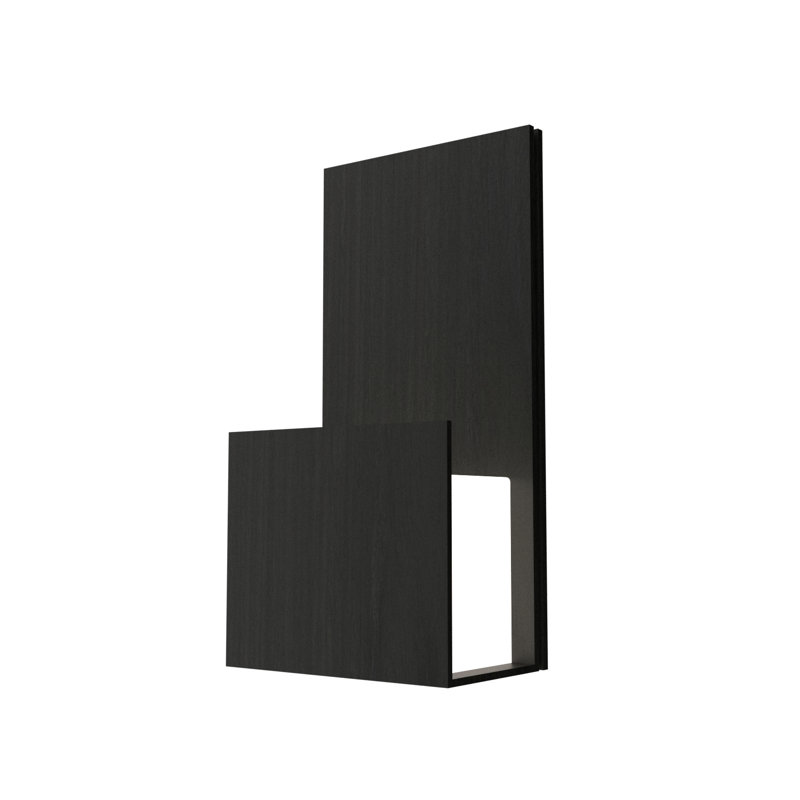 Manufactured Wood Flush Mounted Sconce, Charcoal