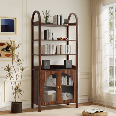 71'' H Arched 6-Tier Storage Bookcase