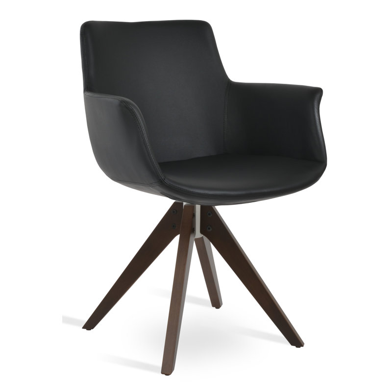 Fauteuil Bottega, Noir, Brun