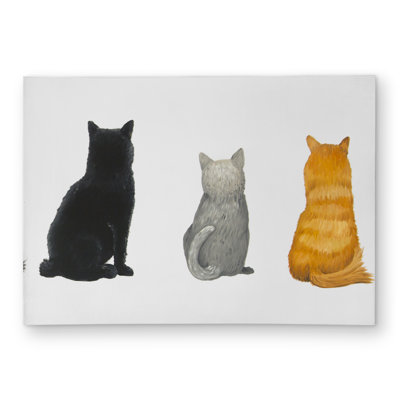 Six Cats Lined Up Back View Outdoor Area Rug | Pet Decor