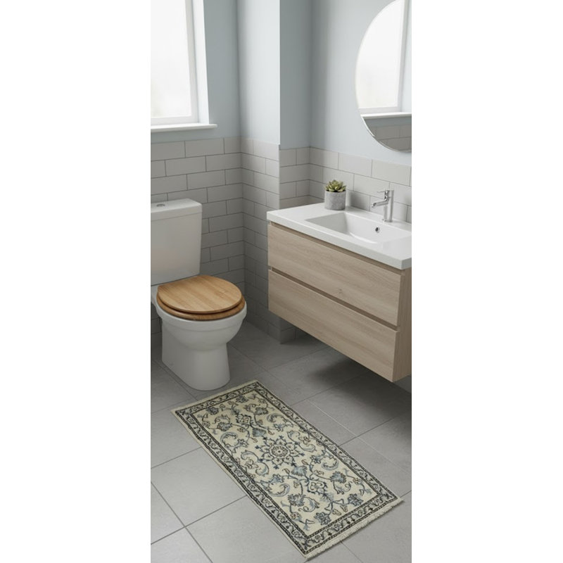 Tapis unique en laine noué à la main de style années 2000 de 2 pi 3 po x 4 pi 10 po noir / brun / beige Kandice