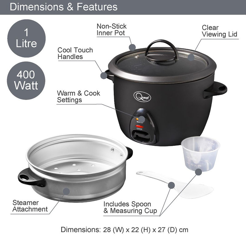 1 litre rice cooker and steamer