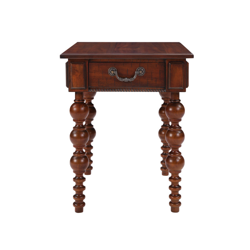 Table d'appoint étroite vintage, tiroir pour effets personnels, construction en bois, finition thermo-traitée, montage rapide dans la chambre, bois.