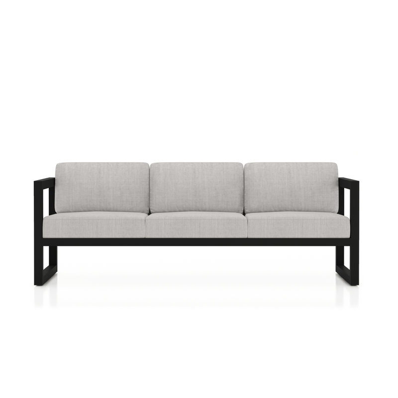 Avion 2 Piece Sofa Set, Cast Silver Sunbrella®, Black