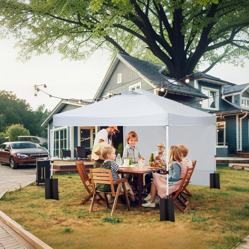 10x10ft Easy Pop-Up Canopy, Outdoor Screen Tent with Mesh Mosquito Netting Side Walls, Pop Up Tent, Waterproof Outdoor Screen Shed for Camping Picnic Party Deck Yard Events