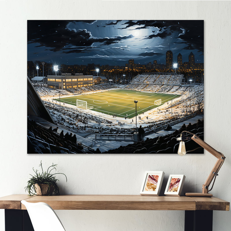 Night Match Stadium Under The Floodlight III sur toile, Toile tendue, 12" H x 20" W