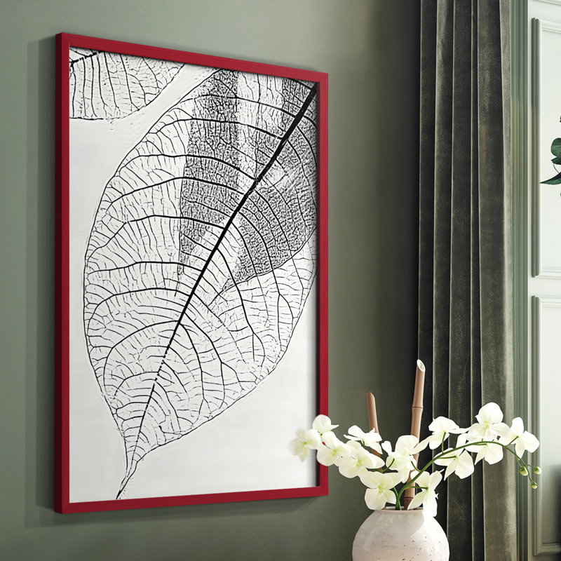 Floral II, reproduction encadrée prête à être accrochée, Rouge, H 10 po x l 8 po