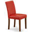 Ensemble de salle à manger 5 pièces comprenant une table de salle à manger rectangulaire et 4 chaises rembourrées en similicuir rouge Firebrick, 36 x 60 pouces, acajou-1147849139-1097701234-1147849143