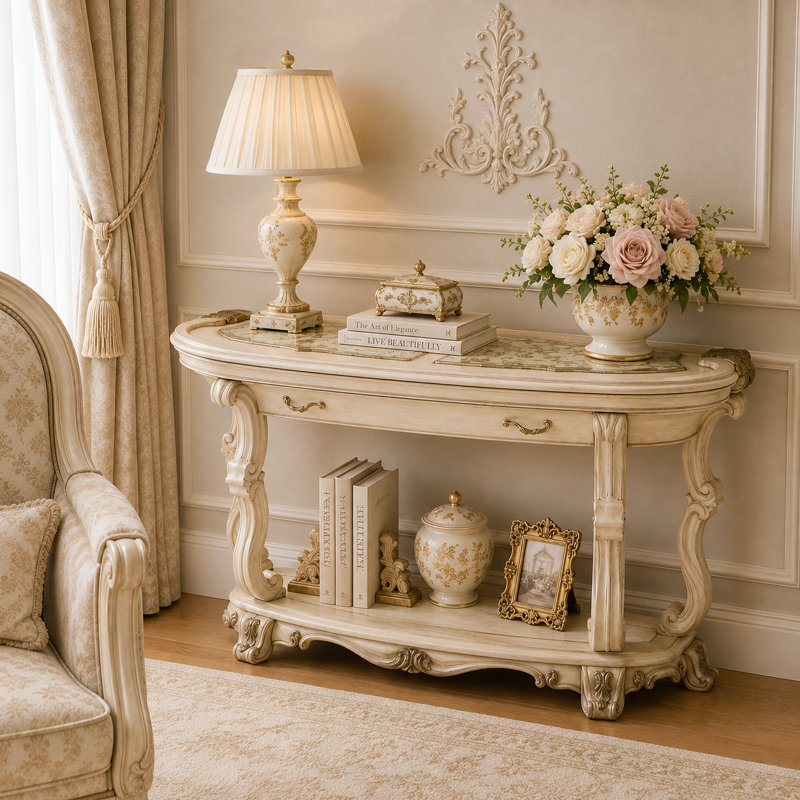 Platine de Royale Console Table, Champagne