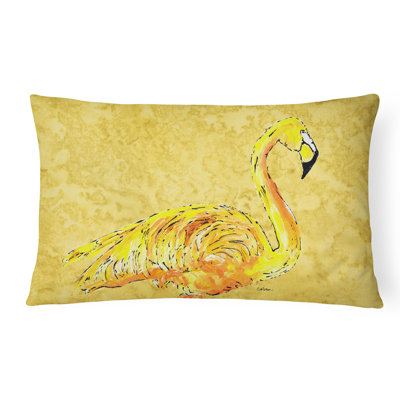 Coussin intérieur/extérieur jaune flamant rose