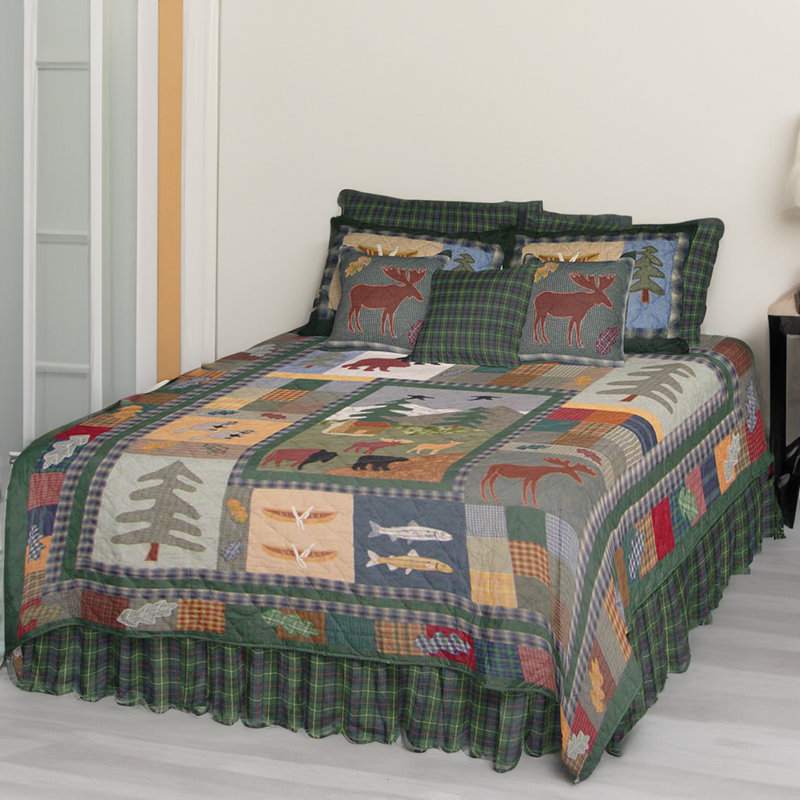 Courtepointe réversible simple Northwoods Walk, Double / grand