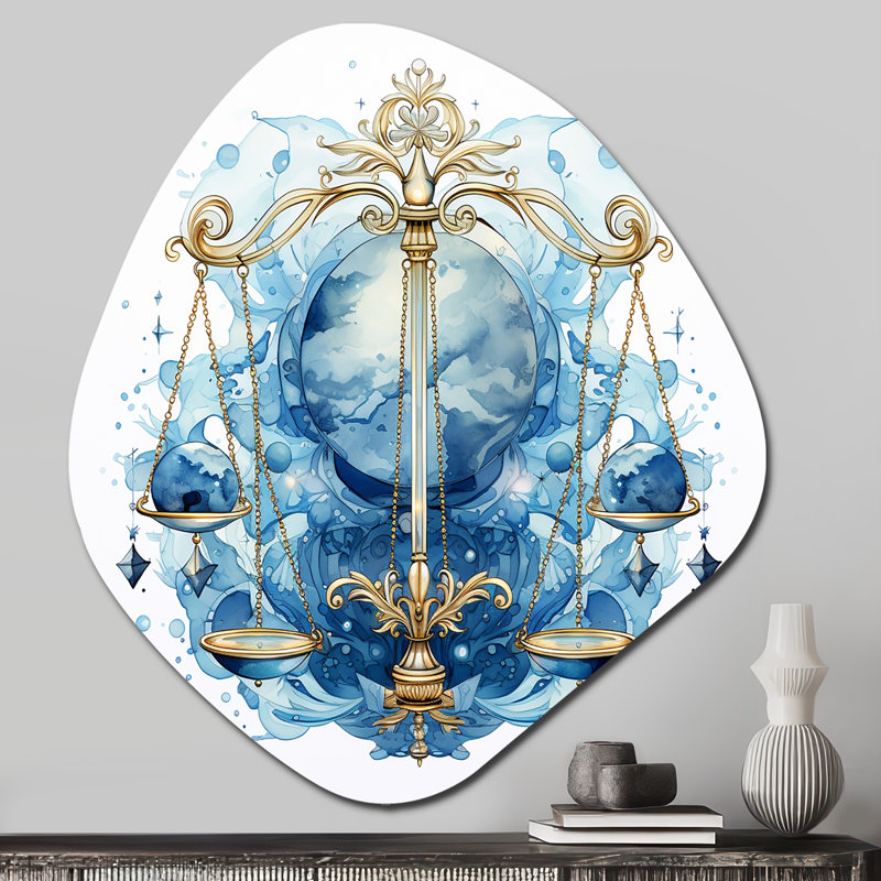 Signe du zodiaque balance I - astrologie en forme de nébuleuse, décoration murale en métal, H 28 po x l 25 po x P 1 po